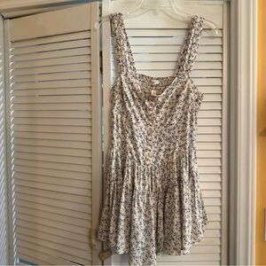 Aerie Blue and White Smocked Top